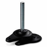 P705 - MOUNTING FOOT WITH GROUND LATERAL FIXING WITH ZINC PLATED STEEL STUD TYPE B - R12,5 WITH NON-SLIP BASE