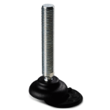 P910 - SMALL MOUNTING FOOT WITH STEEL ARTICULATED STEM TYPE B - BALL R15 AND NON-SLIP BASE