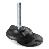P915 - MOUNTING FOOT WITH GROUND FIXING WITH ZINC PLATED STEEL STUD TYPE A - R12,5 AND NON SLIP BASE