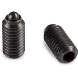 W836 - STEEL SPRING BALL PLUNGER WITH HEXAGON SOCKET END BLACK-OXIDE STEEL