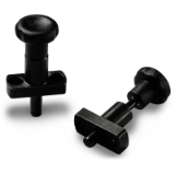 W790 - KNOB WITH BLACK OXIDE TREATED STEEL PLUNGER AND FLANGE