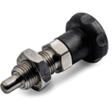 W913CIN - KNOB WITH STEEL INDEXING PLUNGER, LONG NOSE PIN AND LOCK NUT