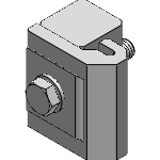 Flex II-Lasche mit unverlierbarer Sechskantschraube und Distanzplatte - Zubehör für Schutzzaunsystem Flex II