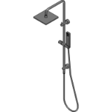 Square Rail Shower with Overhead