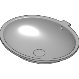 Undercounter oval washbasin