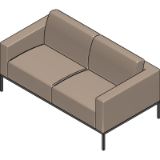 Alia Metal Sofa Fully Upholstered