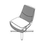 Bing Mid Back Work Lounge Chair Tablet Arm