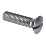 DIN 964 A - Slotted raised countersunk (oval) head screws, Thread to the head