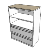 Combination Open Shelving And Drawer Storage