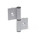 GN 2292 Hinges, Detachable, for Aluminum Profiles, with Guide Step, Aluminum