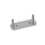 GN 7247.6 Plates, Stainless Steel, with Threaded Studs, for Multiple-Joint Hinges (Aluminum)