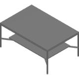Slimline Table–Rectangular–Glass Shelf