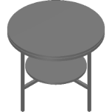 Slimline Table–Round–Glass Shelf