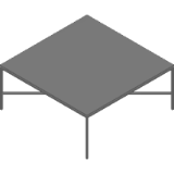 Slimline Table–Square–Glass Shelf