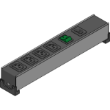 100-240 VAC 10A IEC Double Pole Switched Outlet Strip