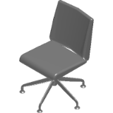 Social Mid Back Armless Swivel Chair with Go Glides