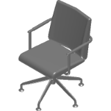 Social Mid Back Swivel Chair with Go Glides