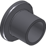 Flange with Tube, Short - stainless steel 316L