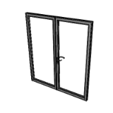 Door double 60 glazing with profile rebate inward opening