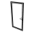 Door single 50 glazing with profile rebate outward opening