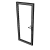 Door single 60 glazing with profile rebate inward opening