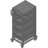 M6422-G4 Material cart with 4 Euroboxes on
