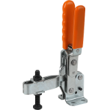 K0059 - Toggle clamps vertical with safety interlock with flat foot and adjustable clamping spindle