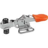 K0069 - Toggle clamps mini horizontal with flat foot and adjustable clamping spindle