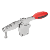 K0661 - Toggle clamps horizontal with straight foot and adjustable clamping spindle, stainless steel