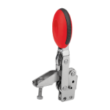 K0663 - Toggle clamps vertical with straight foot and adjustable clamping spindle, stainless steel