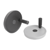 K1521 - Disc handwheels, aluminium with revolving cylindrical grip
