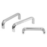 K1640 - Pull handles stainless steel, oval with thru hole