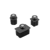K2034 - Adjustment plugs, plastic with non-slip inserts for round and square tubes