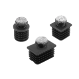 K2035 - Adjustment plugs, plastic with felt glide surface for round and square tubes