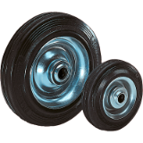 K1776 - Wheels rubber tyres on steel plate rims
