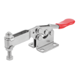 K1240 - Toggle clamps horizontal with flat foot and adjustable clamping spindle