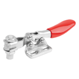 K1543 - Mini toggle clamp, horizontal with horizontal foot left and adjustable clamping spindle