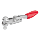K1544 - Mini toggle clamp, horizontal with horizontal foot right and adjustable clamping spindle