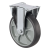 MAE-TR-BR-TPE-GR - Transport castors, fixed castors with perforated plate, rubber bandage TPE, grey