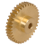 MAE-STZR-M1-MS58 - Spur Gears Made from Brass MS58, with One-Sided Hub, Module 1