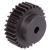 MAE-STZR-M1.5-POM-SW - Spur Gears Made from POM black, with One-Sided Hub, Module 1.5, Tooth Width 17 mm