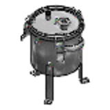TANSAM - Open Lid Kettle with Spigot and Locking Latches - Bottom Discharge / Depth Selectable