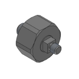 FJCMX, FJCMXS - Floating Connector -Extra Short Threaded Stud Mount with Angular Misalignment Compensation- Threaded (for tapped cylinder)