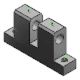 HGBPB, HGBPM, HGBPS - Hinge Bases - Concave U-Shaped Type - W/H Dimension Configurable Type
