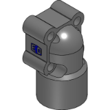 PWDS-G EO - Gear pump flange 90° elbow 4 holes  aluminium