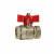 Ball valve, Basic design, IT/IT, nickel-plated brass, G 1/4