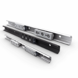 Self aligning linear guide with formed steel profile: X-RAIL
