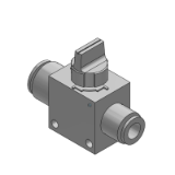 VHK1 - Válvula de mando manual estándar / 1(P)/2(A): Conexión instantánea